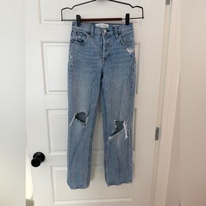 Denim Forum Light Blue Distressed Boyfriend Jeans